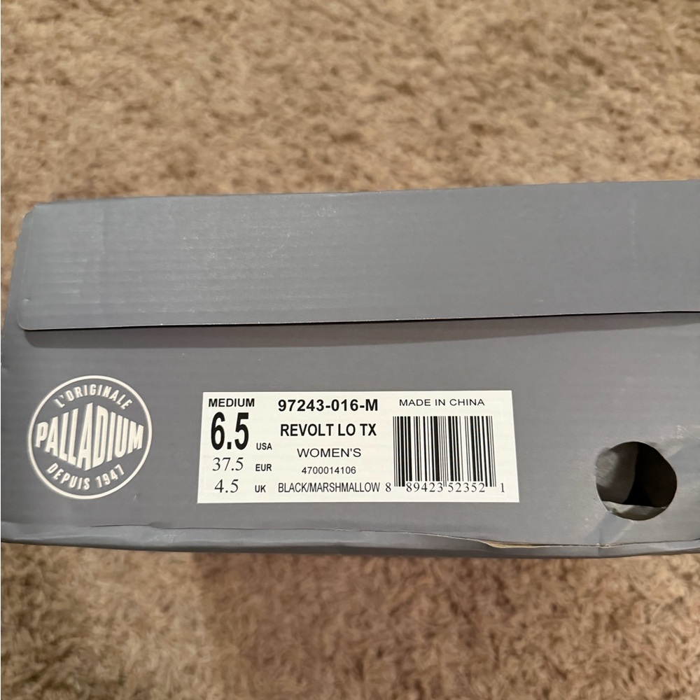 Palladium Black Canvas Platform Sneakers with Off-White Sole - Picture 5 of 6